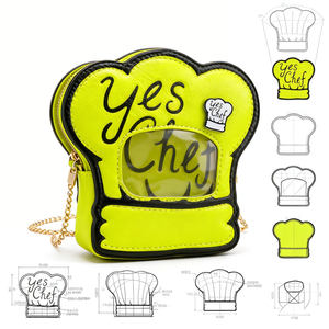 Borsa a tracolla personalizzata gialla per chef con finestra trasparente per spille e accessori, per amanti della ristorazione e dell'espressione culinaria - Product Image 2