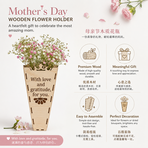 Custom Wooden <b>Flower</b> Vase Mothers Day Gift Wooden <b>Bouquet</b> <b>Box</b> Floral Arrangement Desktop Home Decoration Wedding Centerpiece - Product Image 4