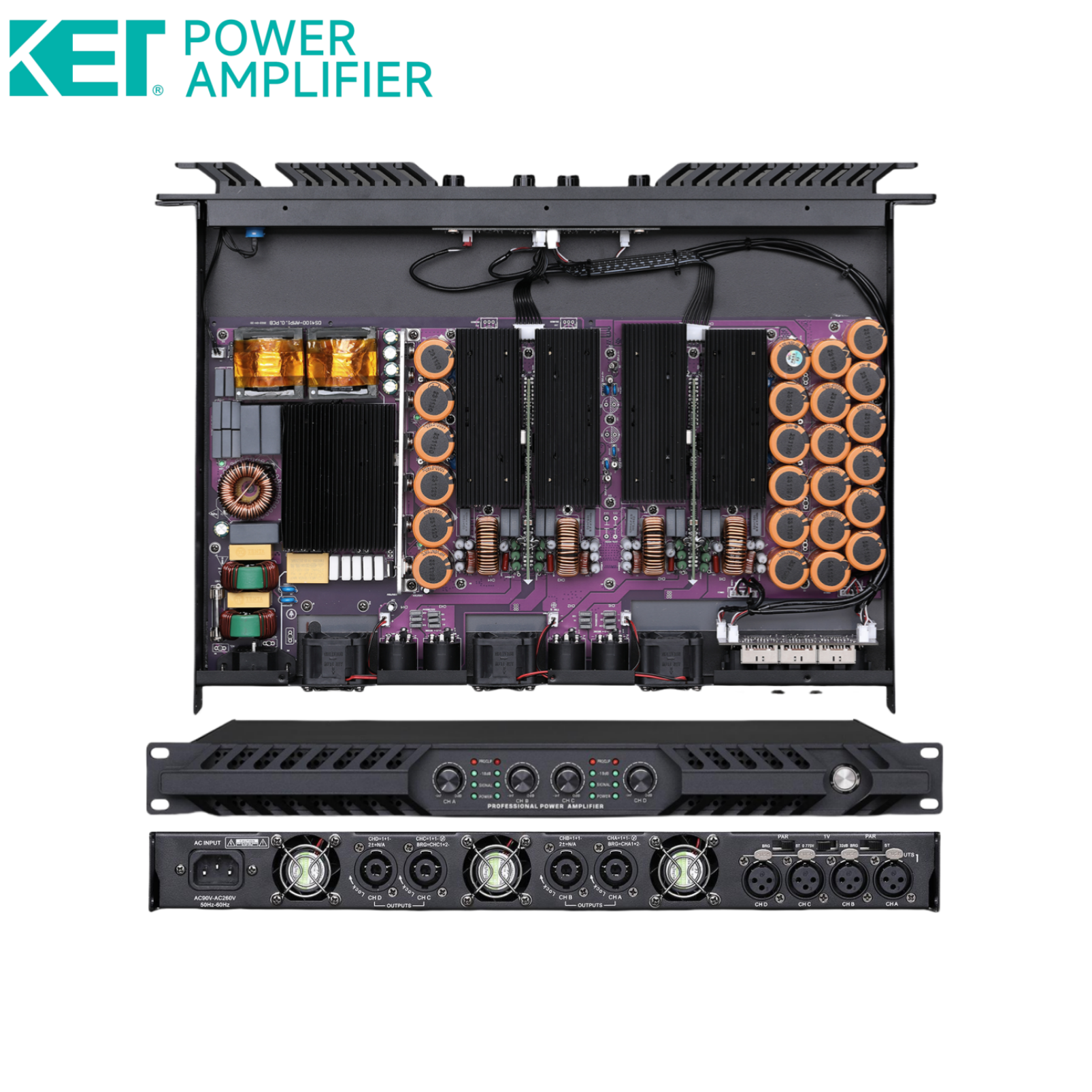 KET DP412 звуковое оборудование, Усилитель громкоговорителя Haut Parleur Dj Усилитель 3000 ватт стерео
