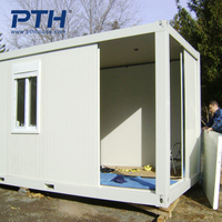 PTH Smart Homes Villa Modulaire en Conteneur d'Acier à 2 Chambres, Design Moderne, Étanche, Écologique, Alimentée à l'Énergie Solaire, Garantie 50 Ans