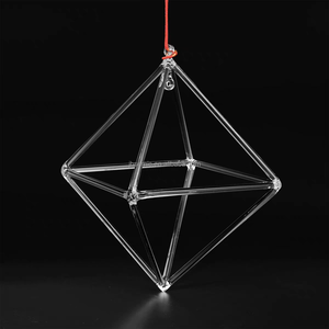 Diapason cristallo fonoterapia trasparente manico diapason meditazione Yoga strumento a percussione bastone in pelle di pecora - Product Image 1