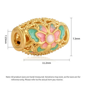 Micro-hard gold filigree <b>butterfly</b> shape 24k pure gold fashion bracelet accessories <b>beaded</b> enamel craft bracelet <b>beaded</b> - Product Image 4