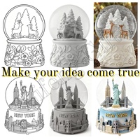 Boule à neige personnalisée avec animaux, souvenir de voyage, boule à neige personnalisée avec pingouin, boule à neige personnalisée avec votre propre personnage, cadeau de Noël