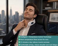 Masseur de cou à impulsions électriques avec chaleur, appareil de massage cervical intelligent, relaxant musculaire du cou rechargeable et portable
