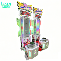 Machine d'arcade Hammer Strength Tester, jeu de force de frappe à monnayeur avec notation LED pour lieux de divertissement commerciaux intérieurs