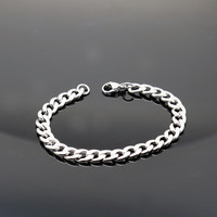 Nouveau design en laiton avec bijoux plaqué argent bracelet mode homme chaîne cubaine bracelet bijoux