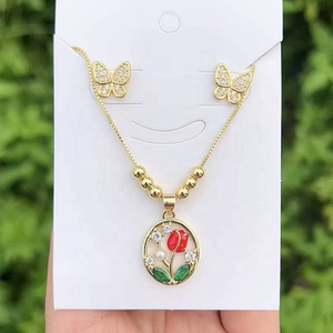 CH-LAN0916 carino piccolo ciondolo collana placcato oro fiore/bicicletta/cammello ciondoli collana placcatura oro gioielli all'ingrosso - Product Image 4