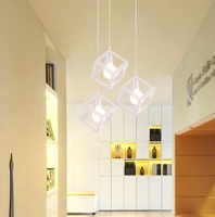 Lampe suspendue en fer industriel, forme de triangle, cube, tambour, pour restaurant, maison, salon, salle à manger, lampe décorative suspendue