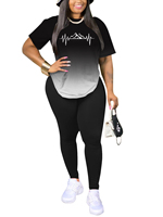 Ensemble Deux Pièces Femme Impression Personnalisée Décontracté en Tissu Mélangé T-Shirts à Manches Courtes pour Femme Marque Unisexe Coupe Ample Couple Jersey
