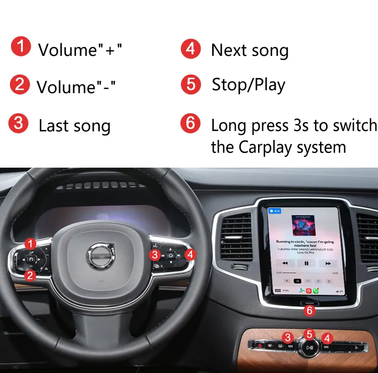 Diğer oto elektroniği Carplay Android oto kablosuz Carplay arabirim adaptörü VOLVO V60 2021 için