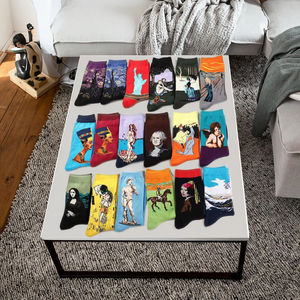 Hochwertige Happy Art Cotton Crew lange athletische Unterseite lustige berühmte Malerei Druck Design Anti-Rutsch-Casual-Stil Geschenk - Product Image 6