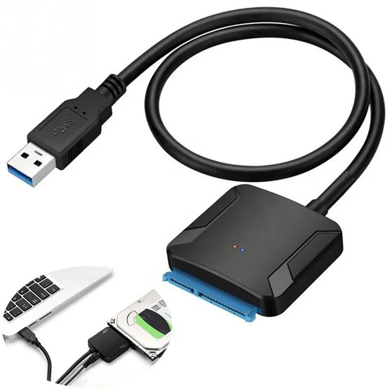 OEM 45CM Sata 3 zu USB3.0 15PIN Festplattenadapter Anschlusskabel für 2,5 Zoll Festplatten und SSD USB zu Sata Konverterkabel