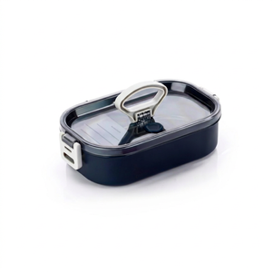 Boîte à lunch en plastique avec couvercle, récipient alimentaire anti-fuite, compartiment unique portable, boîte en matériau de qualité alimentaire - Product Image 1