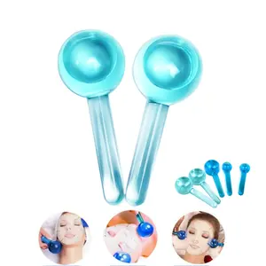 Dongguan Factory Equipo de belleza multifuncional Cuidado DE LA PIEL Masajeador facial Globos de hielo de vidrio para la cara
