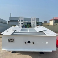 Remorques de camion à plat Lowboy en acier au carbone extensible de 20 pieds et 40 pieds Meilleur conteneur 2 essieux 3 essieux Remorque Nouveau fer