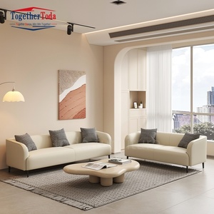 Sofás de Cuero Personalizables de Lujo con Diseño de Nubes para Alquiler, Recepción, Dormitorio Doble/Triple, Sala de Estar, para Apartamentos - Product Image 1