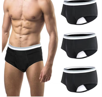 Sous-vêtements classiques pour hommes XL pour l'incontinence urinaire, lavables, en tissu tissé coton-nylon-spandex, avec poche pour les produits jetables