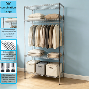 Étagère de rangement DIY à 5 niveaux, capacité de charge de 250 kg, armoires portables en acier au carbone, détachable, réglable, durable, étagère en fil métallique <span class=keywords><strong>pour</strong></span> <span class=keywords><strong>chambre</strong></span> à coucher - Product Image 2