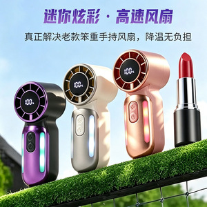 Mini ventilateur portable avec écran numérique, moteur DC 5W, alimenté par batterie, ventilateur de refroidissement portatif pour usage extérieur - Product Image 4