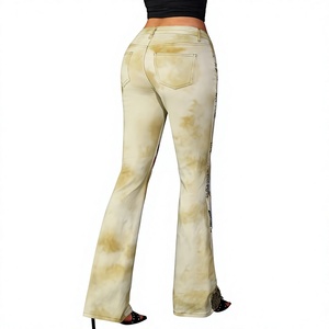 Jeans de Mujer Personalizados de Alta Calidad, Estampados, Corte Ajustado, Cintura Baja, Elásticos, Estilo Urbano - Product Image 4
