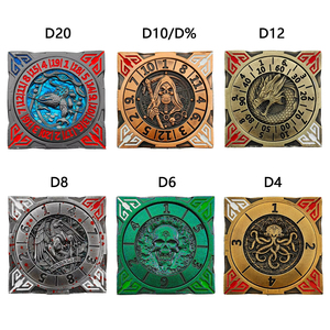 Bộ xúc xắc kim loại 7 trong 1, kích thước lớn, kiểu Rubik, dùng cho trò chơi nhập vai Cthulhu trên bàn, phụ kiện trò chơi xúc xắc hướng dẫn, xúc xắc kim loại lớn D&D - Product Image 5