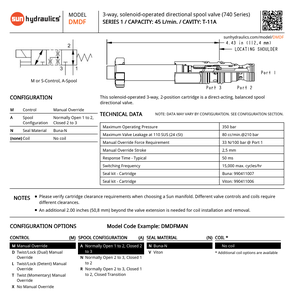 DMDFMAN DMDF-MAN DMDFMAN224 DMDFMAN924 DMDF Distributeur directionnel à 3 voies à commande solénoïde (Série 740) Hydraulique d'origine - Product Image 6