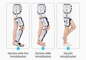 Attelle de genou articulée respirante FengYu pour adulte, soutien pour fracture de la hanche, <span class=keywords><strong>fixateur</strong></span> médical avec soutien pour la marche - Product Image 3
