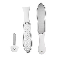 Outil de pédicure portable en acier inoxydable pratique, éliminateur de peaux mortes et de callosités, lime à pieds pour le soin des pieds