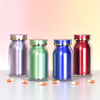 Bouteilles acryliques ultrasoniques haut de gamme de qualité alimentaire pour 60 capsules de pilules, conteneur intérieur avec emballage anti-lumière