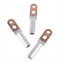 Connecteur de borne à deux trous longs non isolé en cuivre-aluminium bimétallique DTL-50S pour l'automobile et la terminaison de câbles
