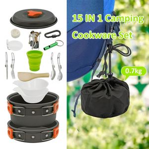Outdoor Camping Hiking Picnic Pot Set Portable Tableware Mess <strong>Cooking</strong> <strong>Kit</strong> Camping Cookware for Outdoor <strong>Cooking</strong> - Product Image 6