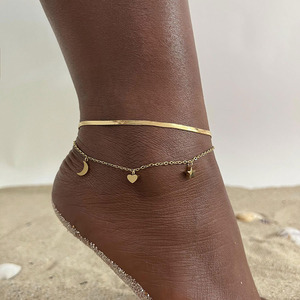 G2213 venta al por mayor <span class=keywords><strong>Tobilleras</strong></span> de acero inoxidable IP chapado en oro encanto de acero inoxidable mariposa mujeres joyería de moda <span class=keywords><strong>tobilleras</strong></span> - Product Image 3
