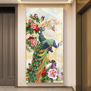 Cuadro de Porcelana con Cristales y Diseño de Pavo Real a Color, Impresión HD, Decoración para el Hogar, Sala de Estar, Pasillo, Entrada, Arte Mural LED - Product Image 6