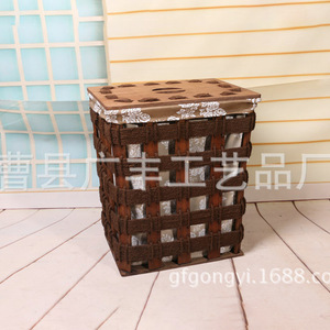 Cesto de lavandería de mimbre rectangular marrón, tipo vertical, para almacenamiento de ropa, Cao County, Shandong, GF 08 - Product Image 1
