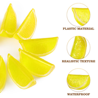 Irisan Lemon Buatan Realistis Simulasi Jeruk Nipis Irisan Buah untuk Minuman Pengisi Vas Dekorasi Dapur Alat Peraga Fotografi