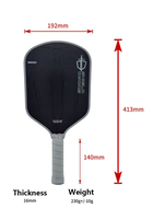 Raquette de pickleball portable de haute qualité T700 Sword Shield, friction ultra-élevée, noyau intérieur dentelé J2NF, USAPA, pour enfants