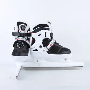 Adjustable Ice Skates Stainless Steel Ice Skates Quick Lacing System & Push Lock Buckle for Beginner