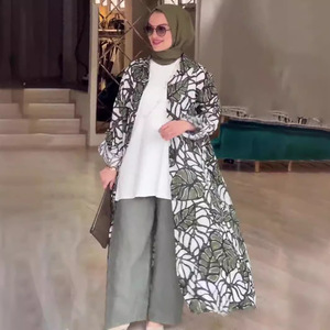 Medio-orientale arabo Dubai turco islamico musulmano stampa floreale elegante abito modesto Abayas Robe da donna Abaya <span class=keywords><strong>Hijab</strong></span> abbigliamento - Product Image 5