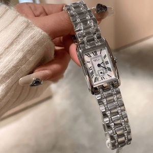 Reloj de Cuarzo Rectangular para Mujer con Esfera de Números Romanos y Brazalete de Acero Inoxidable para Uso Diario Elegante Longinesing - Product Image 1
