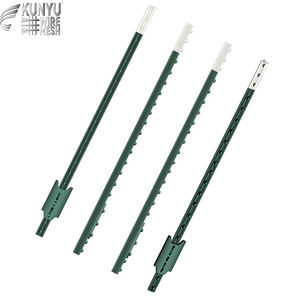 <span class=keywords><strong>Poste</strong></span> de acero reciclado tipo T de 6 pies, 6-1/2', 7', 7-1/2', 8' con pintura verde, 1.25 lb por pie, con placa de anclaje para cercas - Product Image 2