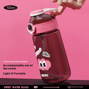 Botella <span class=keywords><strong>de</strong></span> viaje <span class=keywords><strong>de</strong></span> plástico transparente <span class=keywords><strong>de</strong></span> 700ML al por mayor, taza <span class=keywords><strong>de</strong></span> té portátil <span class=keywords><strong>de</strong></span> gran capacidad con bonito diseño <span class=keywords><strong>de</strong></span> dibujos animados para acampar - Product Image 2