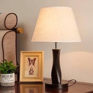 Chinese Style Solid Wood Table Lamp for Bedroom Simple Modern Creative Bedside Decoration for Home Study Hotel for Master - Product Image 4
