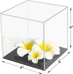 <span class=keywords><strong>Boîte</strong></span> de présentation en <span class=keywords><strong>plastique</strong></span> anti-poussière entièrement assemblée Cube en acrylique transparent Base noire pour petits conteneurs de stockage pour les objets de collection <span class=keywords><strong>Action</strong></span> - Product Image 6