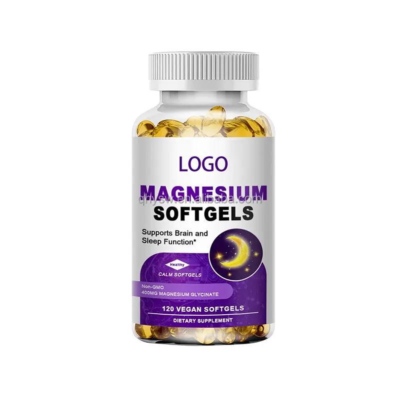 OEM magnesio Softgels magnesio citrrato muscolare rilassamento energia salute del cuore supporto integratori alimentari