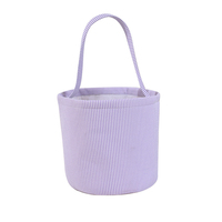 Panier de Pâques personnalisé classique et sucré en tissu seersucker pour enfants, décorations de panier