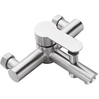 Ensemble de robinet de douche simple en acier inoxydable 304 mitigeur chaud et froid pluie douce exposée pommeau de douche de salle de bain dissimulé brossé