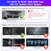 Écran multimédia automobile sans fil Apple Linux Carplay Android de 10,25 pouces pour BMW, écran X1 E84 CIC, navigation GPS, autoradio, écran tactile