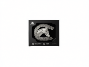 เข็มขัดหนังม้าพร้อมหัวเข็มขัดเงินขนาดใหญ่ ดีไซน์ 3 มิติ สไตล์วินเทจ แบบขึ้นรูปชิ้นเดียว ลายเรียบ - Product Image 1