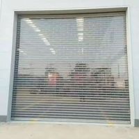 Porte à enroulement en polycarbonate cristal avec cadre en aluminium antivol, volet roulant vénitien