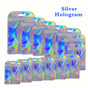 Laser Plastic <strong>Bags</strong> Accessories Earrings Zipper <strong>Bags</strong> Hologram pink Silver <strong>rainbow</strong> Holographic Zip Lock Packaging <strong>Bag</strong> - Product Image 6